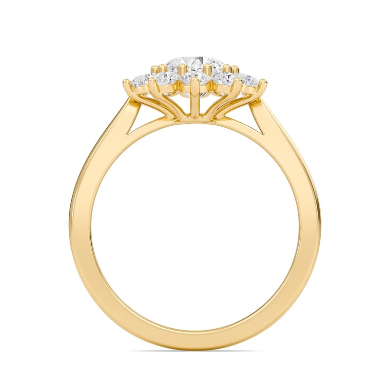 Star Halo Engagement Ring