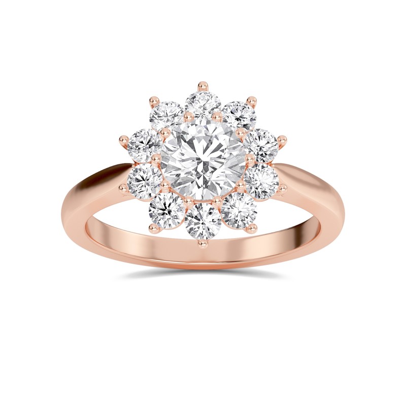 Star Halo Engagement Ring