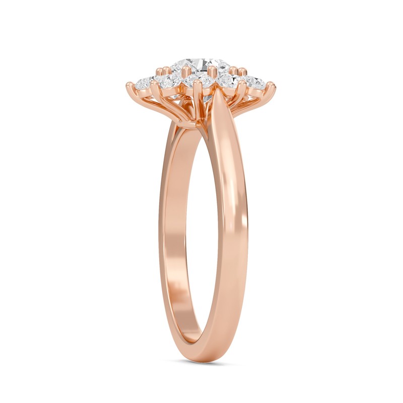 Star Halo Engagement Ring