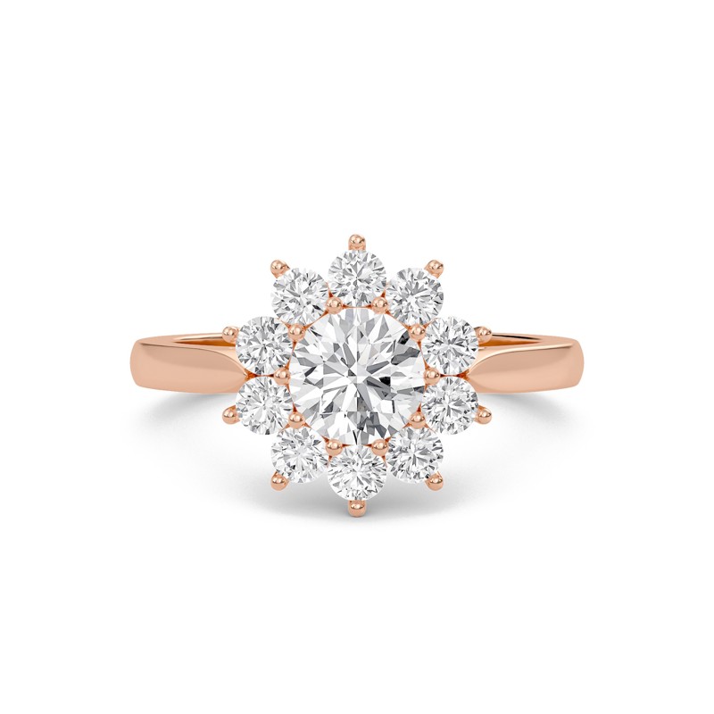 Star Halo Engagement Ring