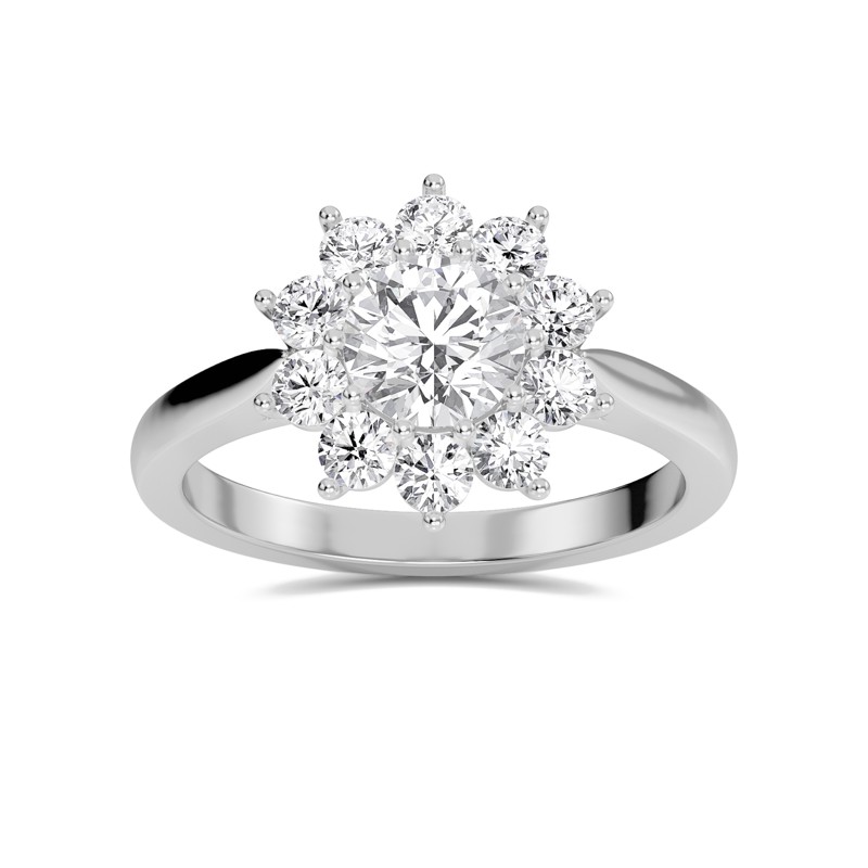 Star Halo Engagement Ring