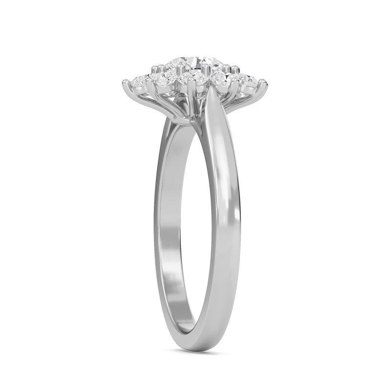 Star Halo Engagement Ring
