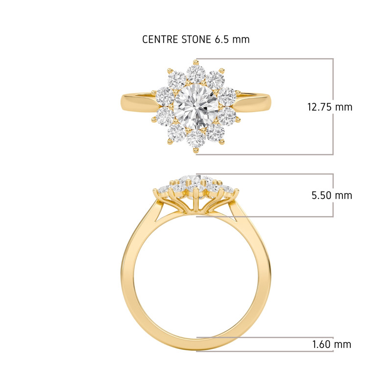 Star Halo Engagement Ring