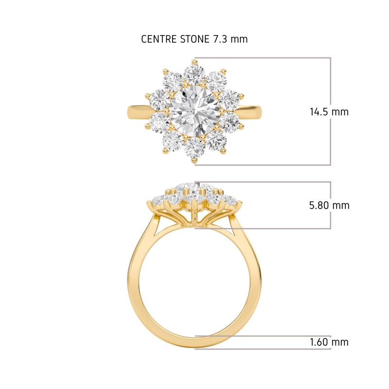 Star Halo Engagement Ring