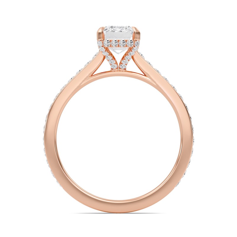 Emerald Channel Set Princess Engagement Ring
