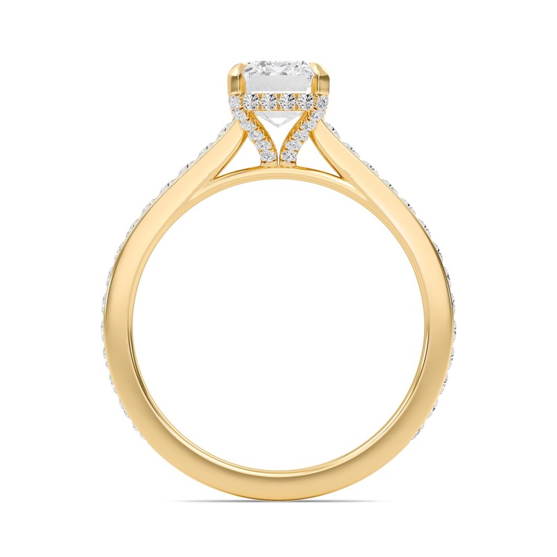Emerald Channel Set Princess Engagement Ring