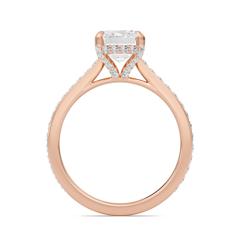 Emerald Channel Set Princess Engagement Ring