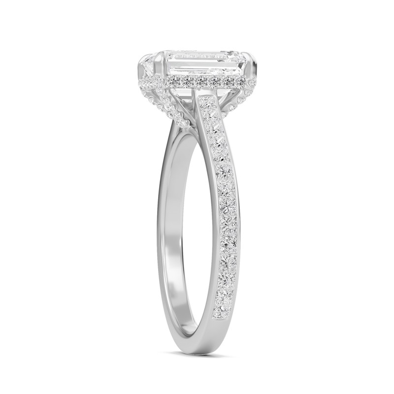 Emerald Channel Set Princess Engagement Ring