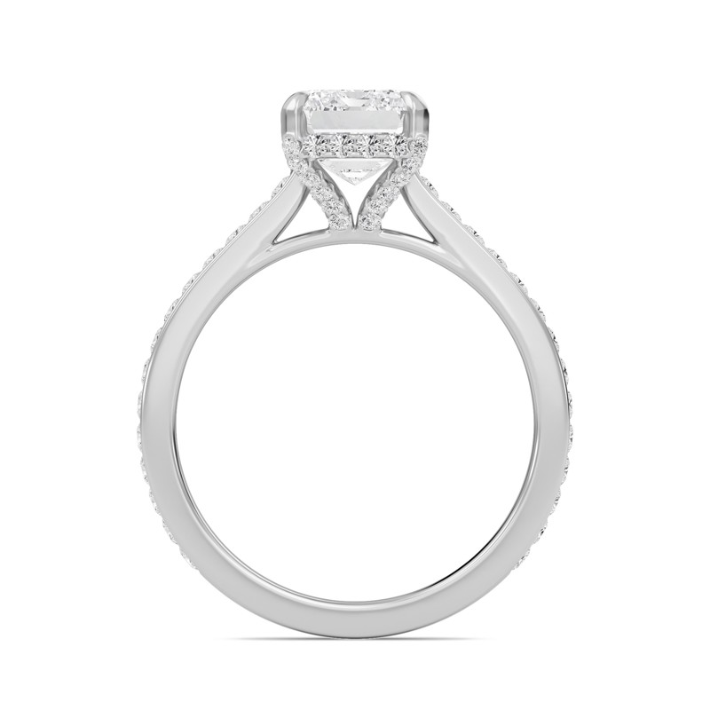 Emerald Channel Set Princess Engagement Ring