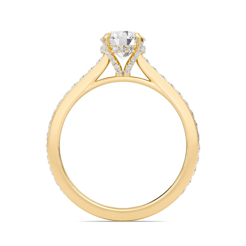 Round Channel Set Princess Engagement Ring