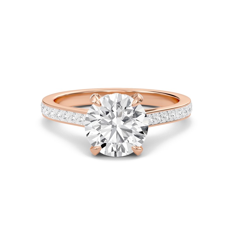 Round Channel Set Princess Engagement Ring