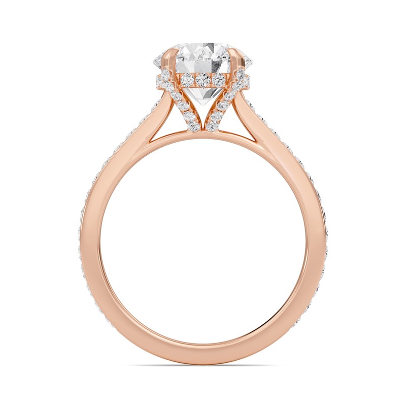 Round Channel Set Princess Engagement Ring