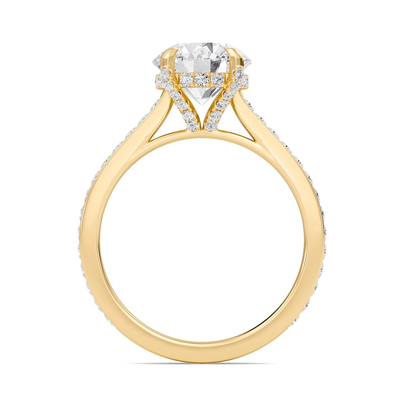 Round Channel Set Princess Engagement Ring
