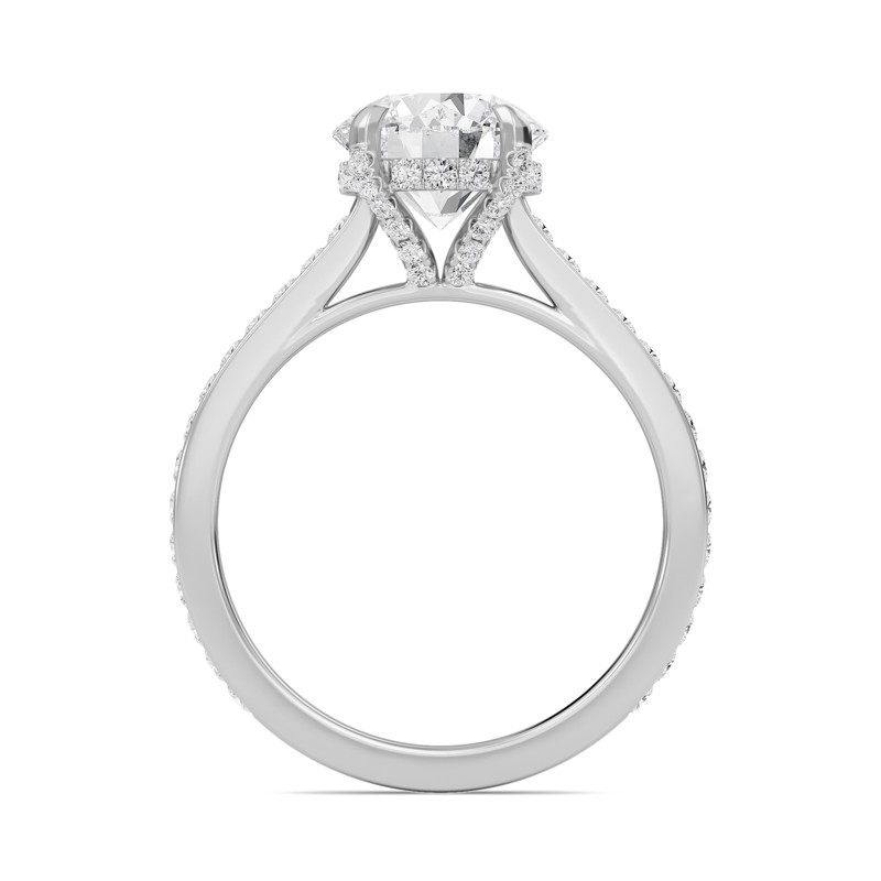 Round Channel Set Princess Engagement Ring