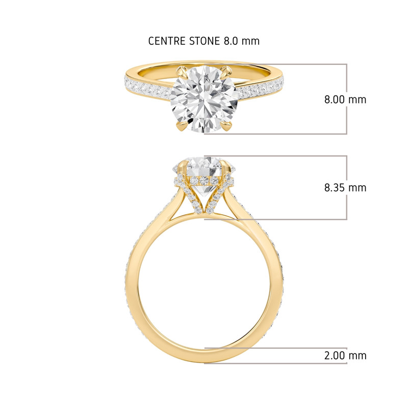 Round Channel Set Princess Engagement Ring