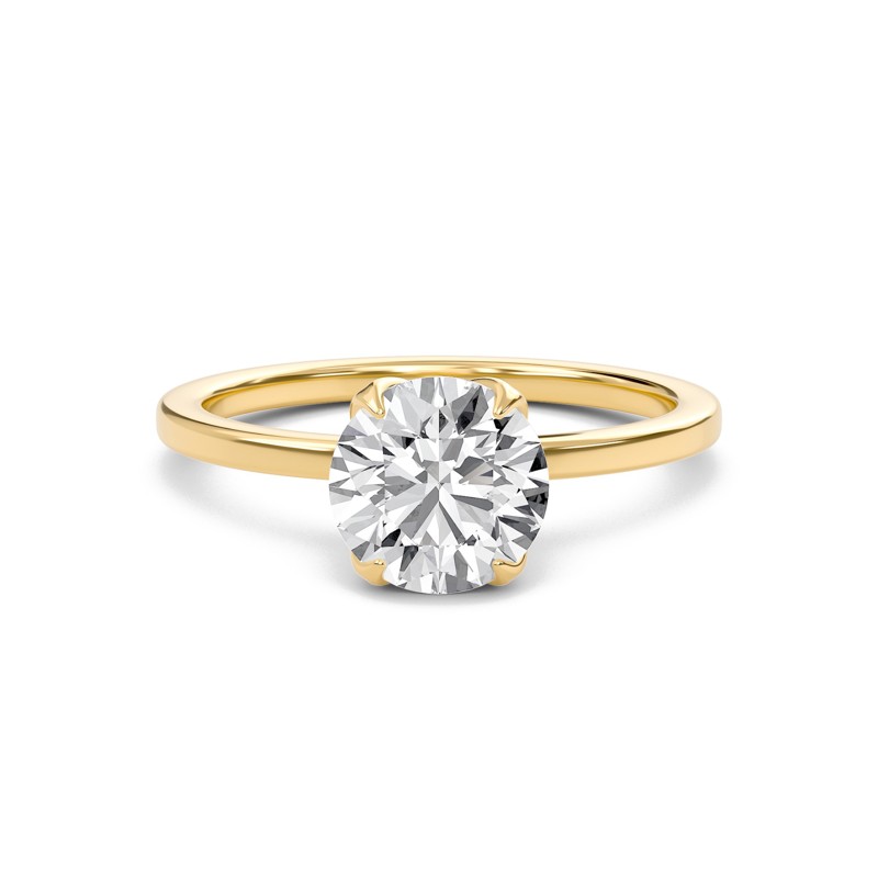 Round Petal Four Prong Engagement Ring