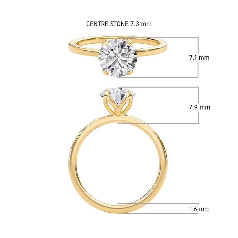 Round Petal Four Prong Engagement Ring