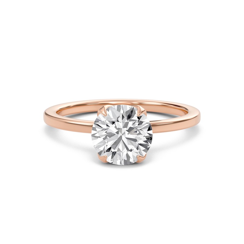 Round Petal Four Prong Engagement Ring