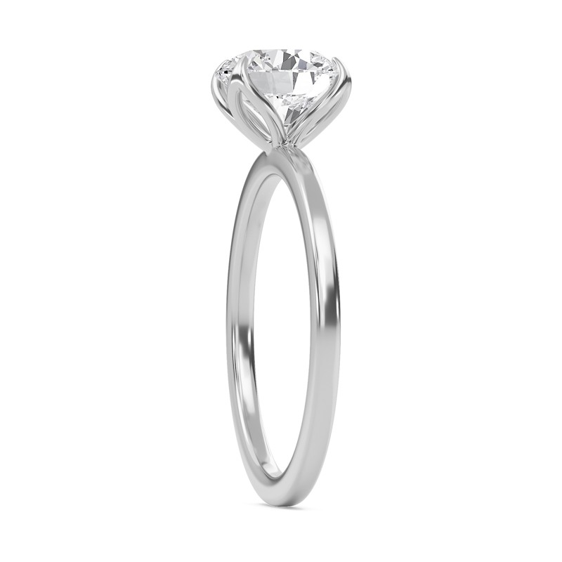 Round Petal Four Prong Engagement Ring