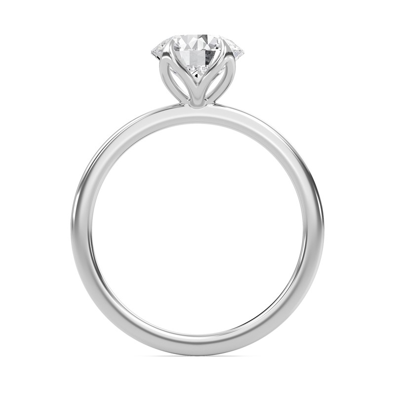 Round Petal Four Prong Engagement Ring