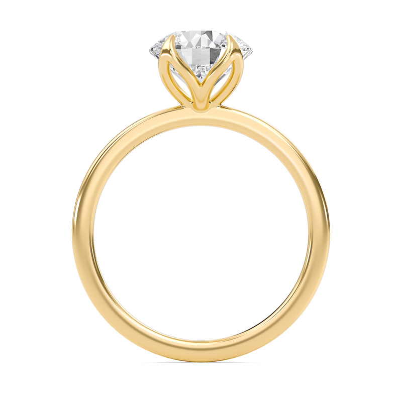 Round Petal Four Prong Engagement Ring