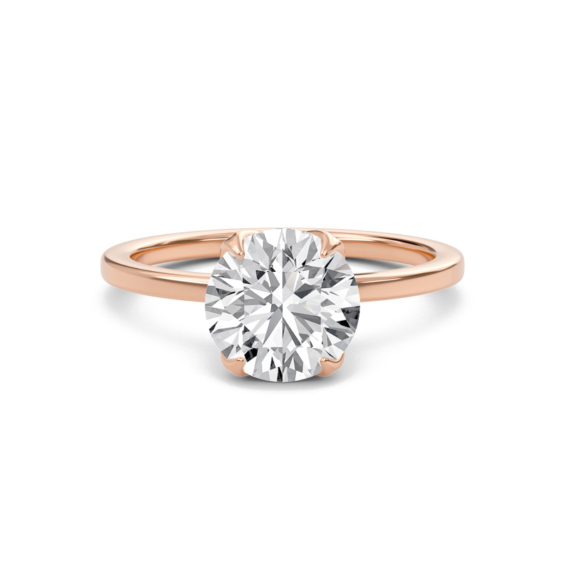 Round Petal Four Prong Engagement Ring