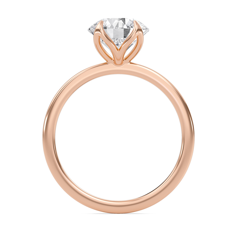 Round Petal Four Prong Engagement Ring