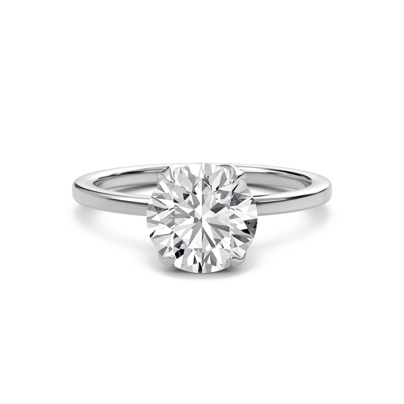 Round Petal Four Prong Engagement Ring