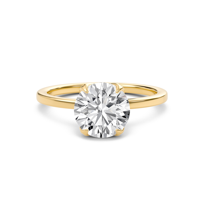 Round Petal Four Prong Engagement Ring