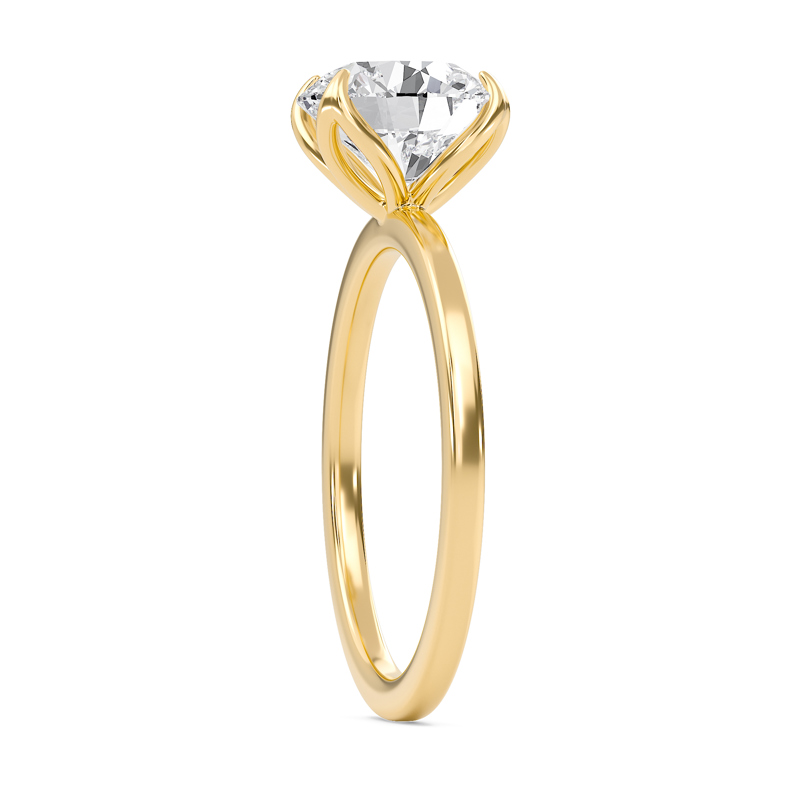 Round Petal Four Prong Engagement Ring