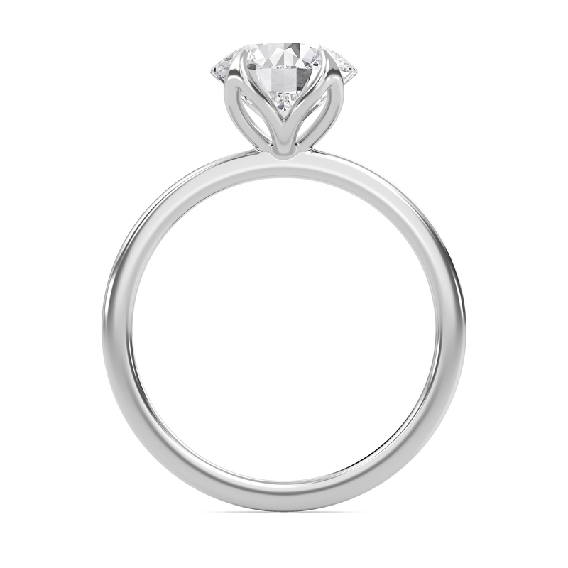 Round Petal Four Prong Engagement Ring
