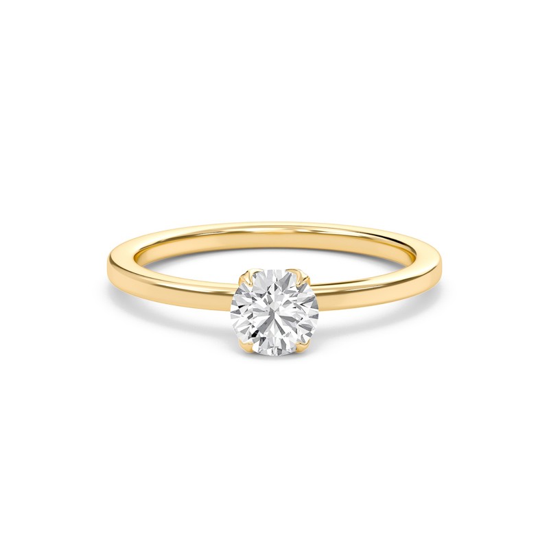 Round Petal Four Prong Engagement Ring