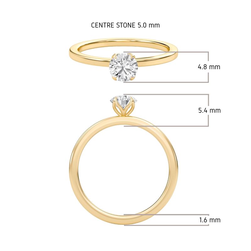 Round Petal Four Prong Engagement Ring