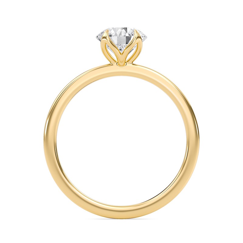 Round Petal Four Prong Engagement Ring