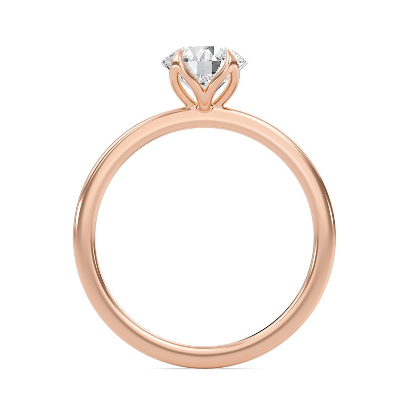 Round Petal Four Prong Engagement Ring