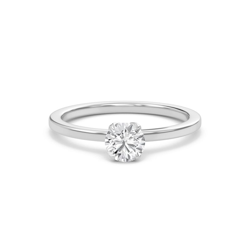 Round Petal Four Prong Engagement Ring