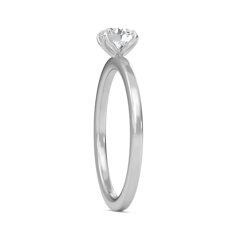 Round Petal Four Prong Engagement Ring