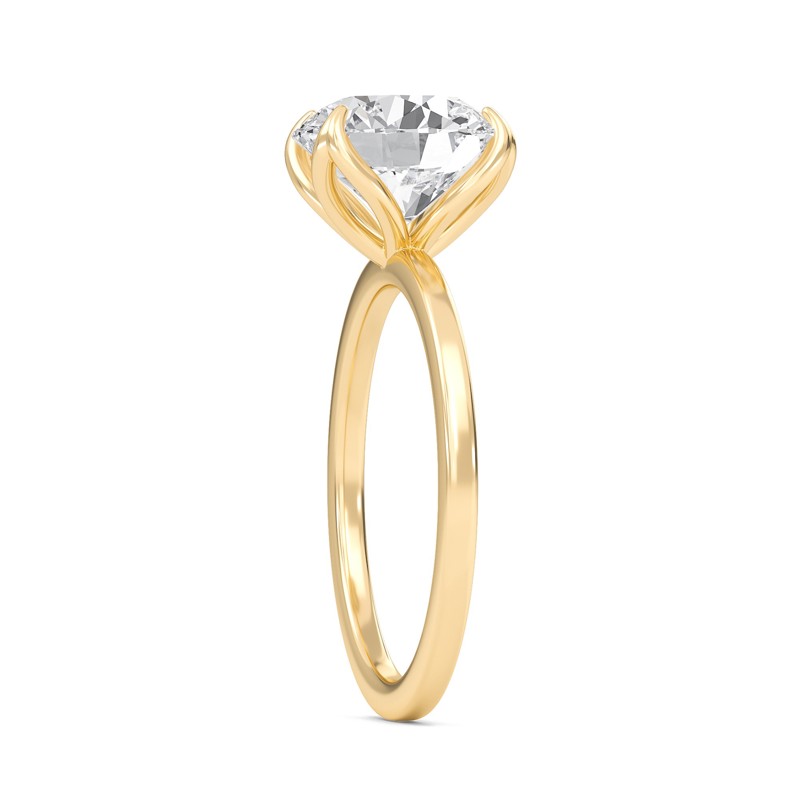 Round Petal Four Prong Engagement Ring