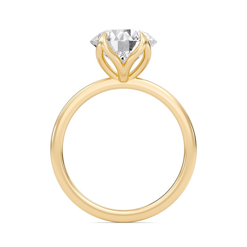 Round Petal Four Prong Engagement Ring