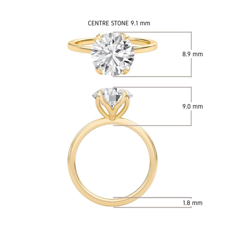 Round Petal Four Prong Engagement Ring