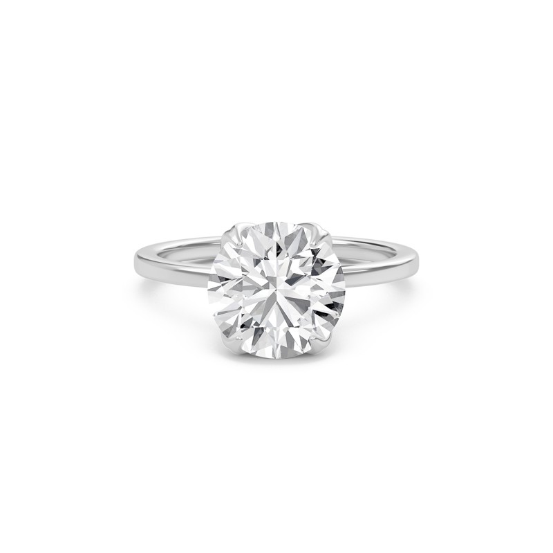 Round Petal Four Prong Engagement Ring