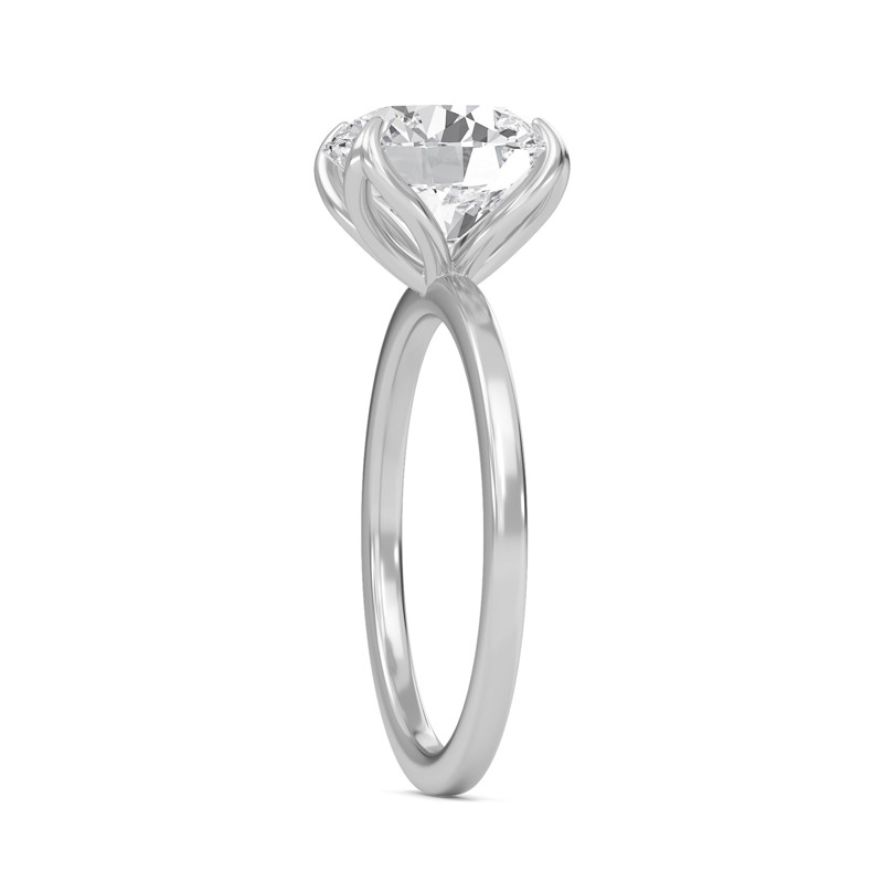 Round Petal Four Prong Engagement Ring