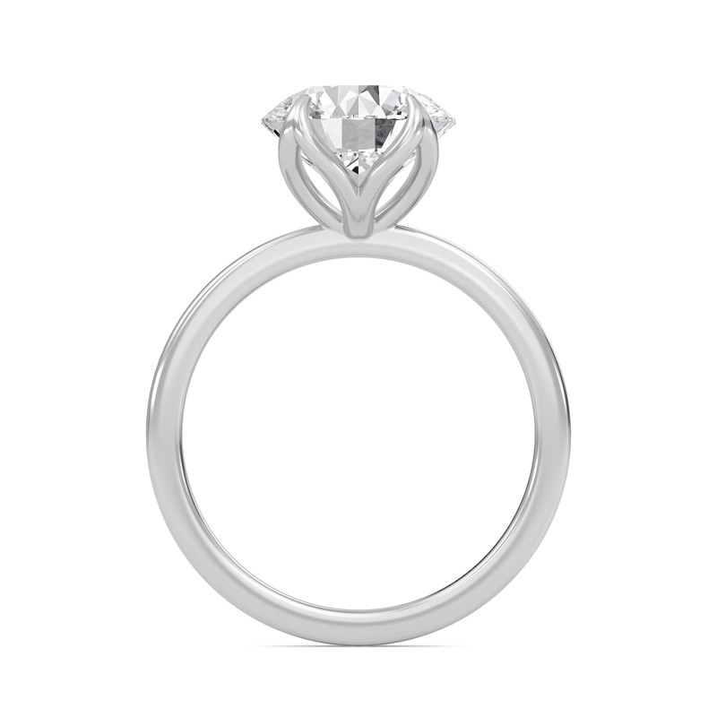 Round Petal Four Prong Engagement Ring