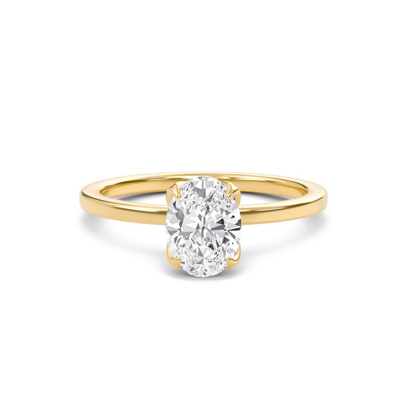 Oval Petal Four Prong Engagement Ring