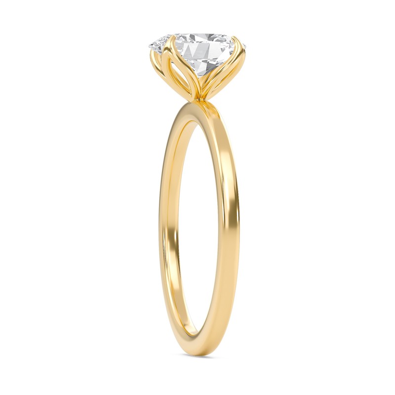 Oval Petal Four Prong Engagement Ring