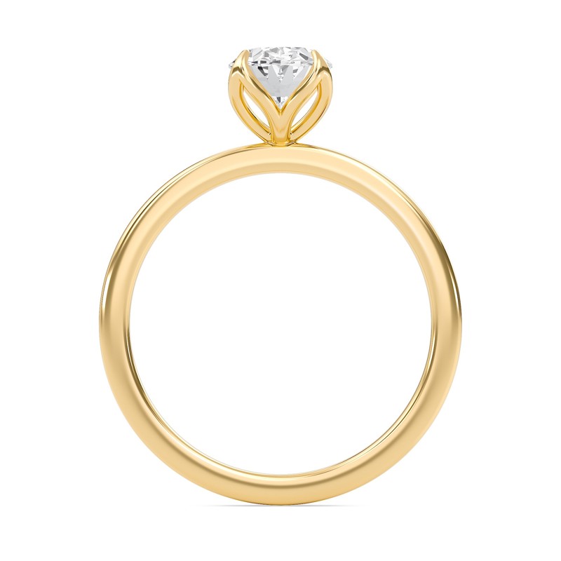 Oval Petal Four Prong Engagement Ring