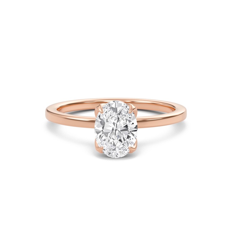 Oval Petal Four Prong Engagement Ring