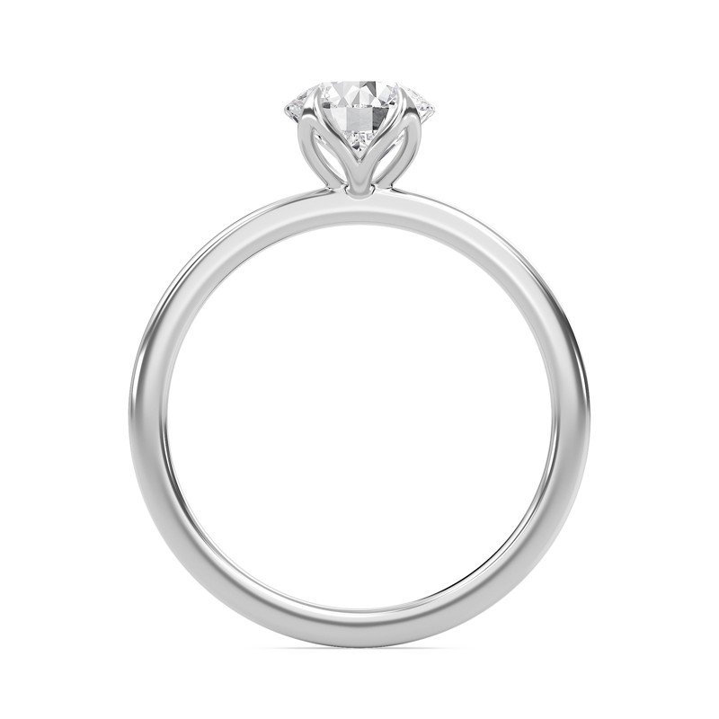 Round Petal Four Prong Engagement Ring