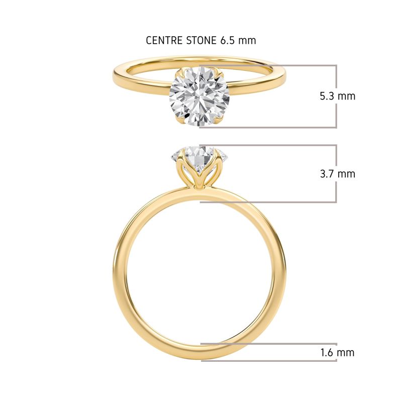 Round Petal Four Prong Engagement Ring