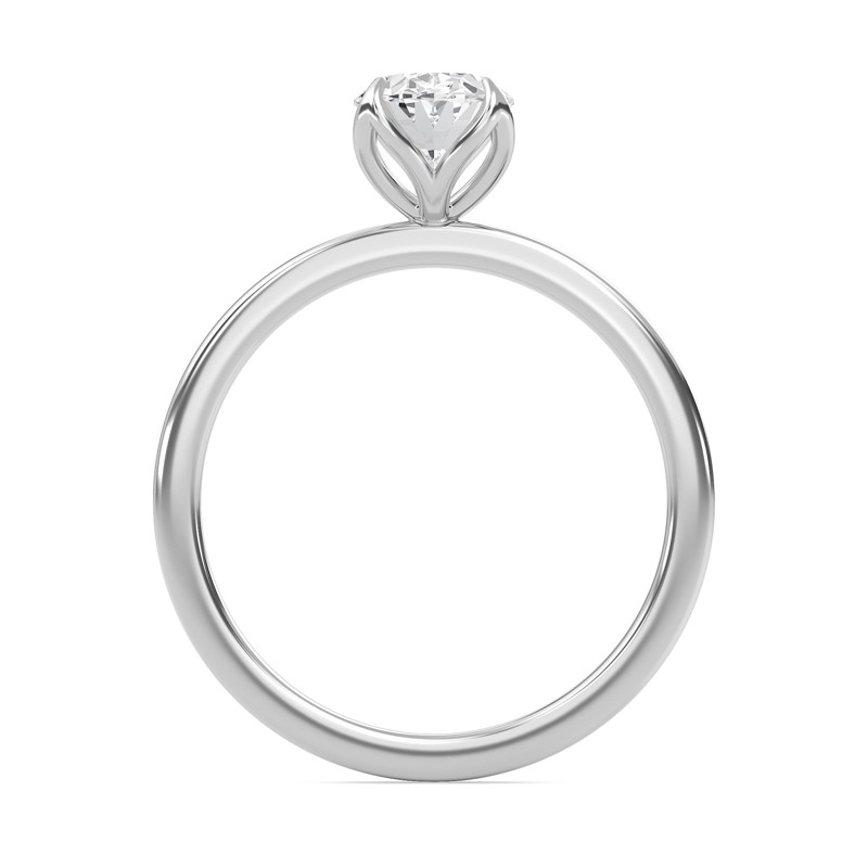 Oval Petal Four Prong Engagement Ring